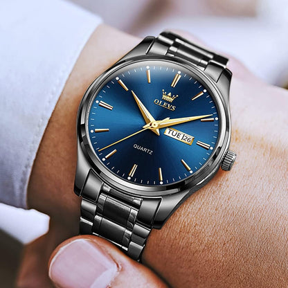 OLEVS Relojes para hombre Relojes de cronógrafo de fácil lectura lu...