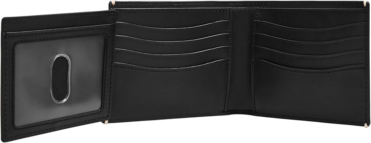 Fossil Westover - Billetera para hombre, de piel, plegable, con tap...