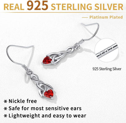 ChicSilver Pendientes de gancho colgantes de plata de ley 925 con n...