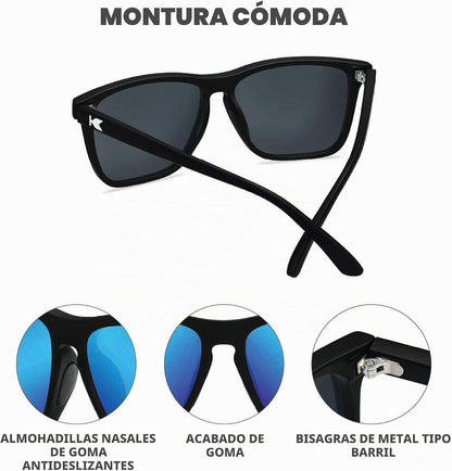 Knockaround Gafas de sol polarizadas cuadradas para hombres y mujer...