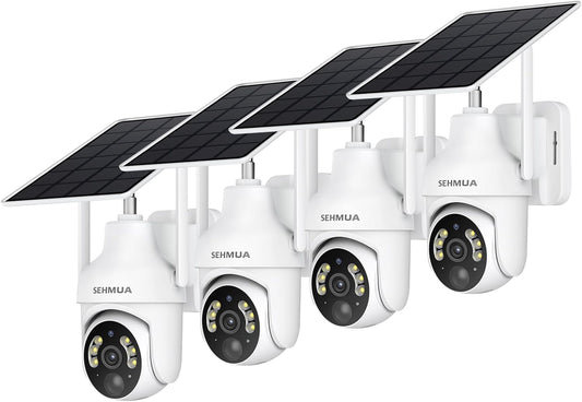 SEHMUA Cámaras de seguridad solares 2K inalámbricas para exteriores...