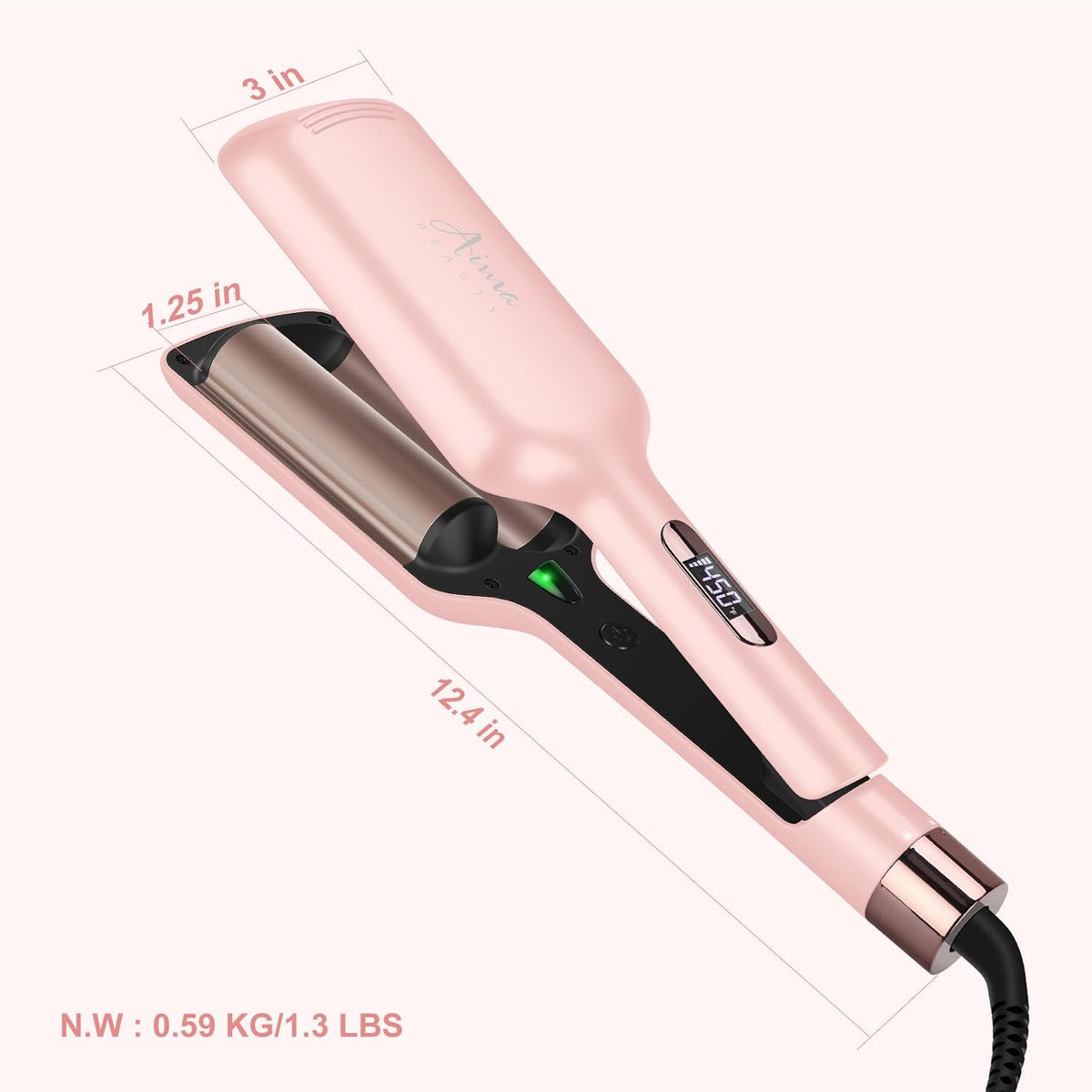 Waver de pelo de sirena Aima Beauty de 32 mm (1,25 pulgadas), rizad...