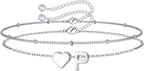M MOOHAM Pulseras de oro con inicial de corazón para mujer, pulsera...