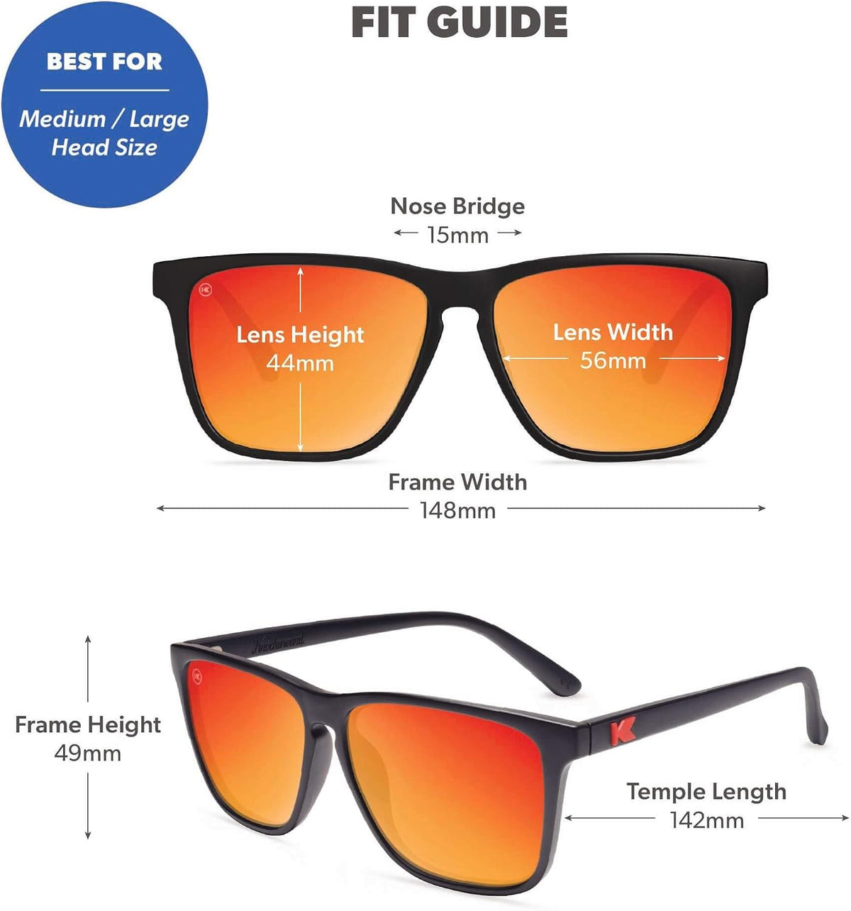 Knockaround Gafas de sol polarizadas cuadradas para hombres y mujer...