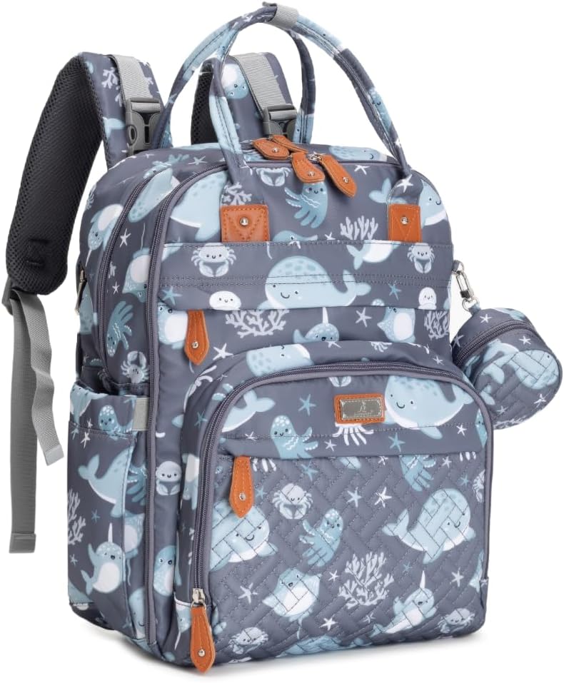 BabbleRoo Mochila para pañales \u2013 Bolsa de viaje esencial para...
