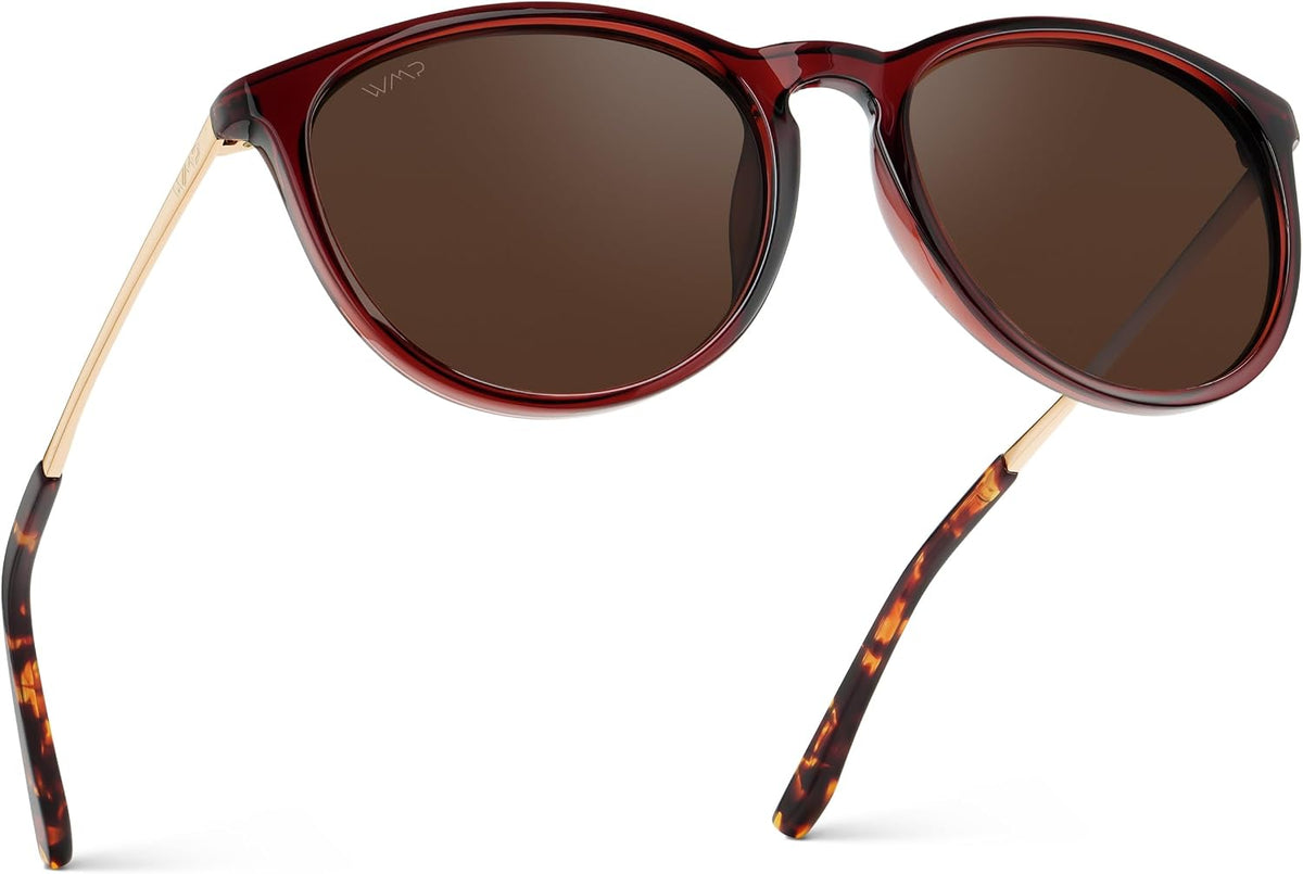 WearMe Pro Gafas de sol polarizadas redondas para mujer, protección...
