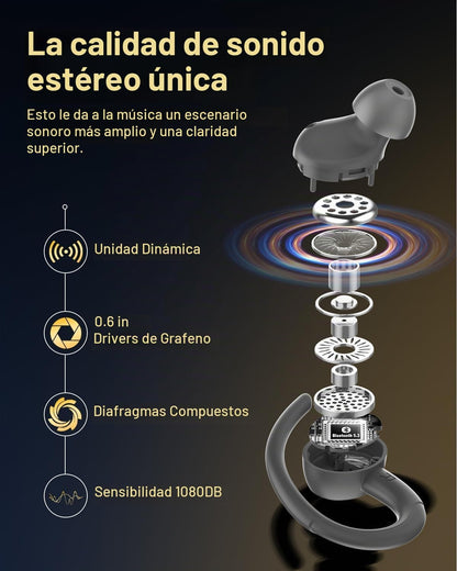 Auriculares inalámbricos, Bluetooth 5.4 Auriculares deportivos sobr...