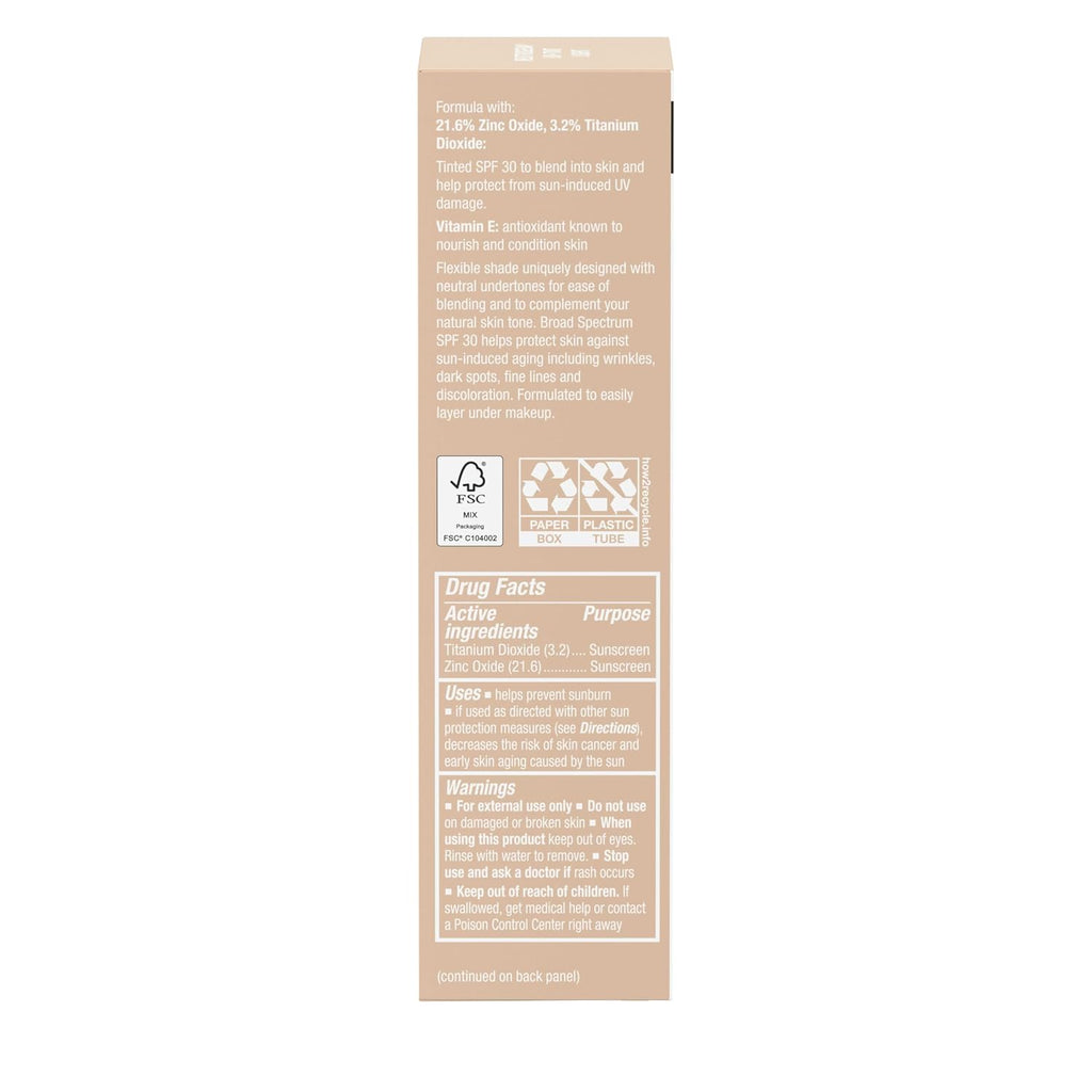 Neutrogena Purescreen+ Protector solar tintado para rostro SPF 30,...