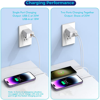 Bloque de cargador USB C, paquete de 3 enchufes de cargador de pare...