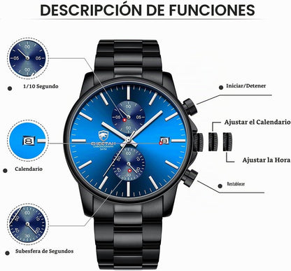 GOLDEN HOUR Fashion Business - Relojes para hombre con cronógrafo,...