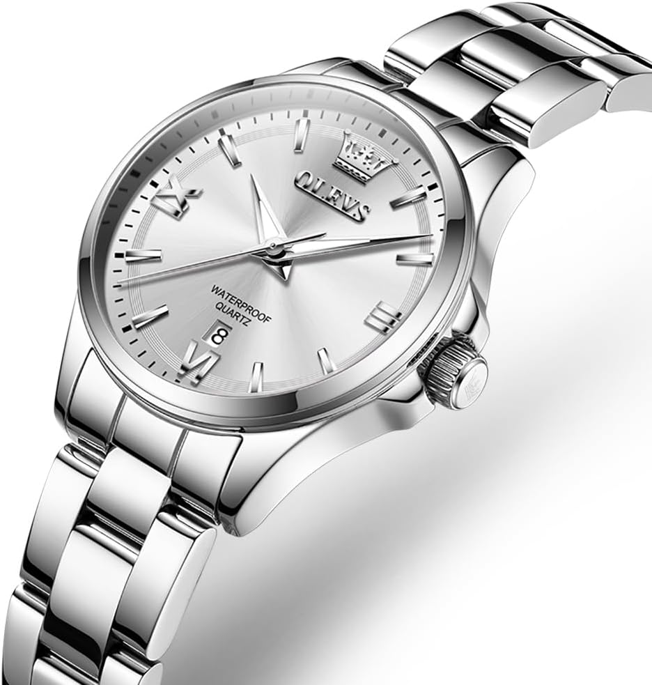 OLEVS Reloj Mujer Lujo Acero Inoxidable Pequeño Vestido de Muñeca I...