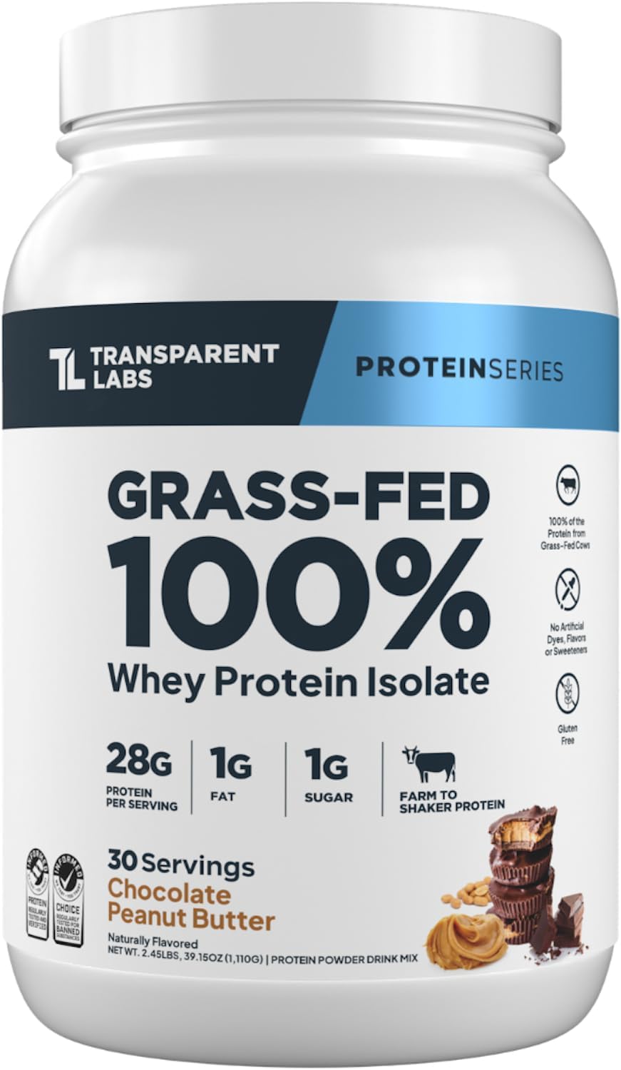 Transparent Labs Aislado de proteína de suero de leche, 30 porcione...