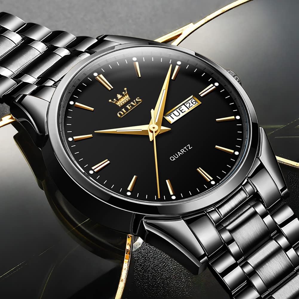 OLEVS Relojes para hombre Relojes de cronógrafo de fácil lectura lu...