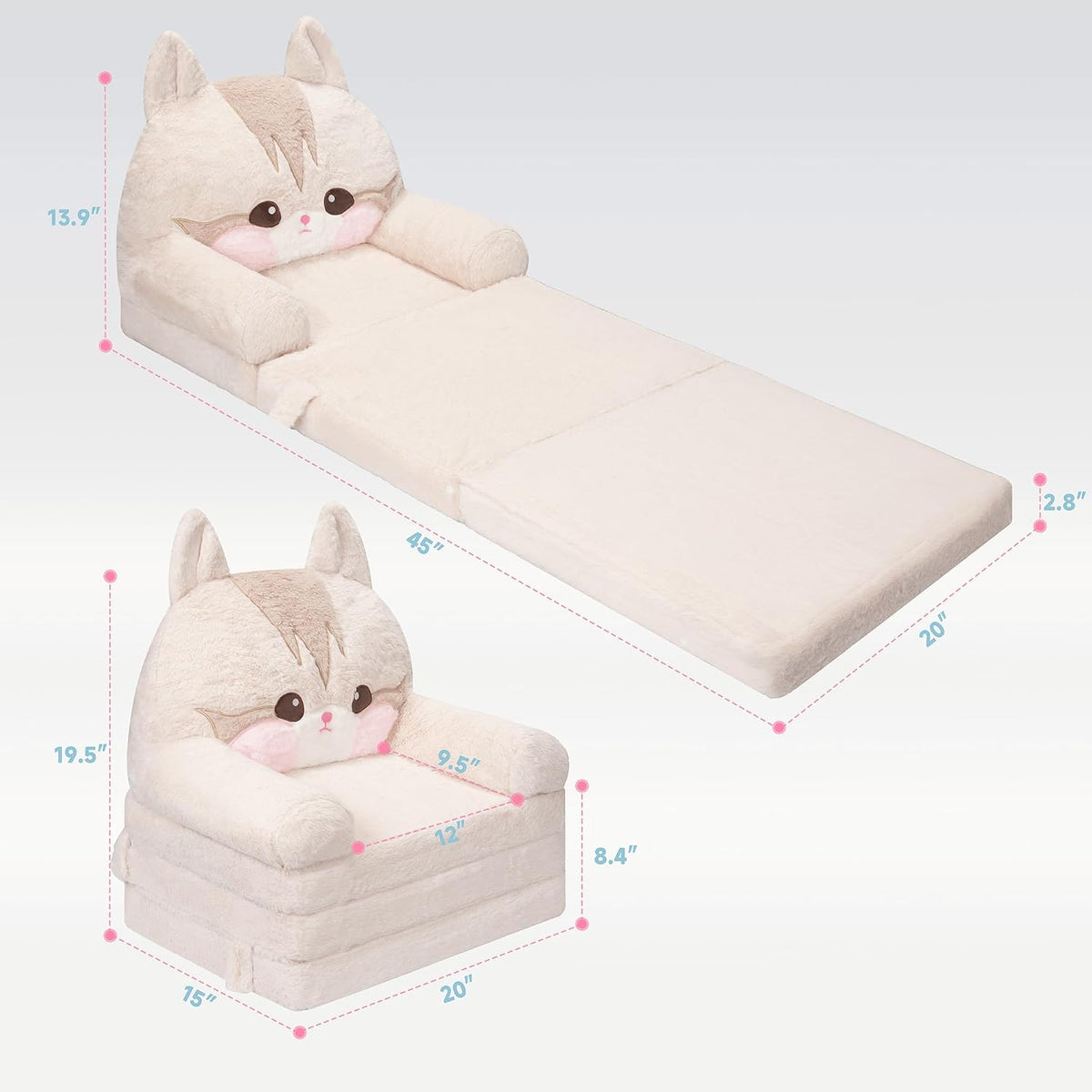 MONKISS - Sofá para niños, cómoda silla para niños, sofá plegable p...