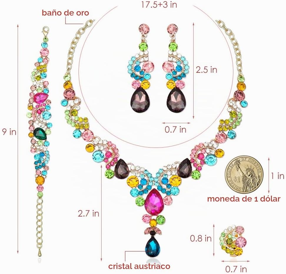CSY Elegantes conjuntos de joyas de cristal para accesorios de vest...