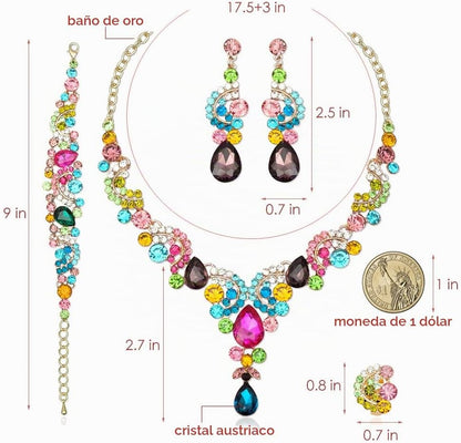 CSY Elegantes conjuntos de joyas de cristal para accesorios de vest...