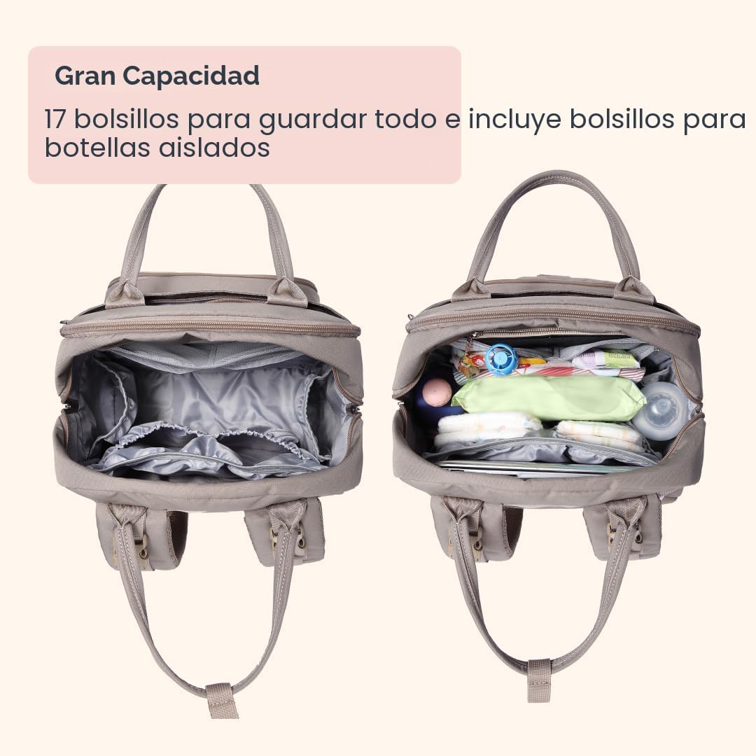 BabbleRoo Mochila para pañales \u2013 Bolsa de viaje para Baby Esse...