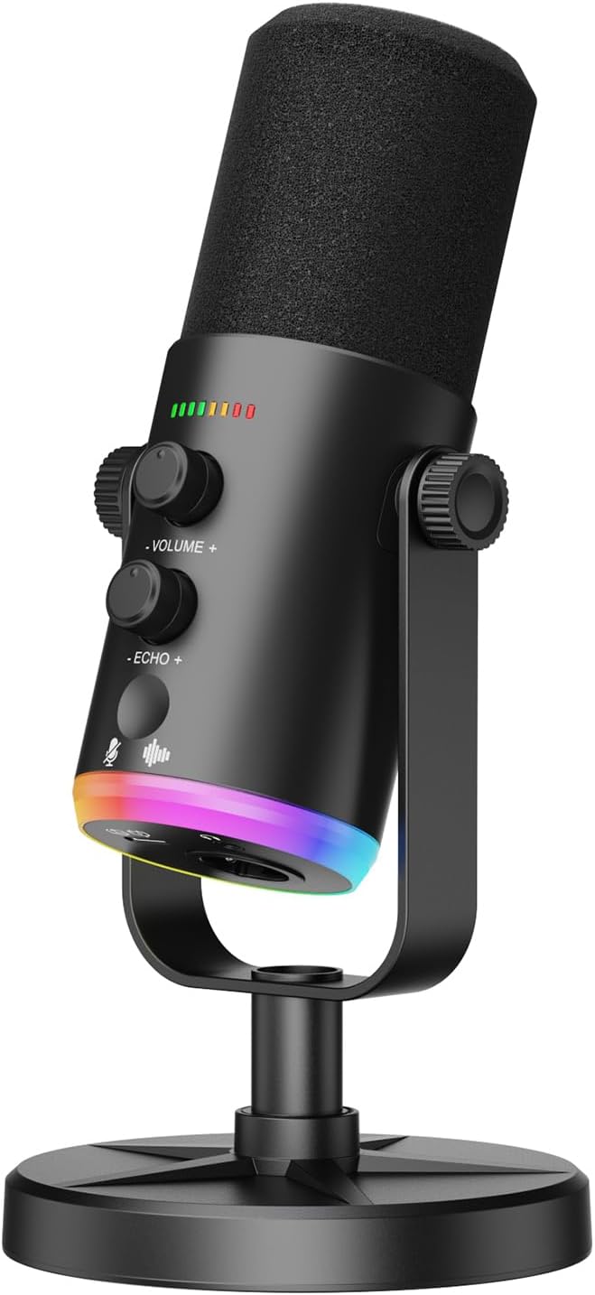 Micrófono dinámico, USB-C\/XLR para grabación de podcasts, grabació...