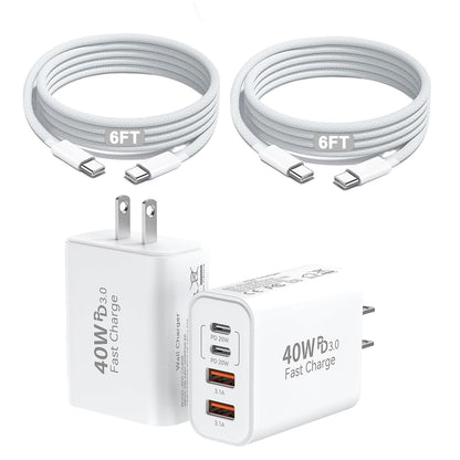 Paquete de 2 bloques de carga rápida para iPhone 17, 16, 15 Pro Max...