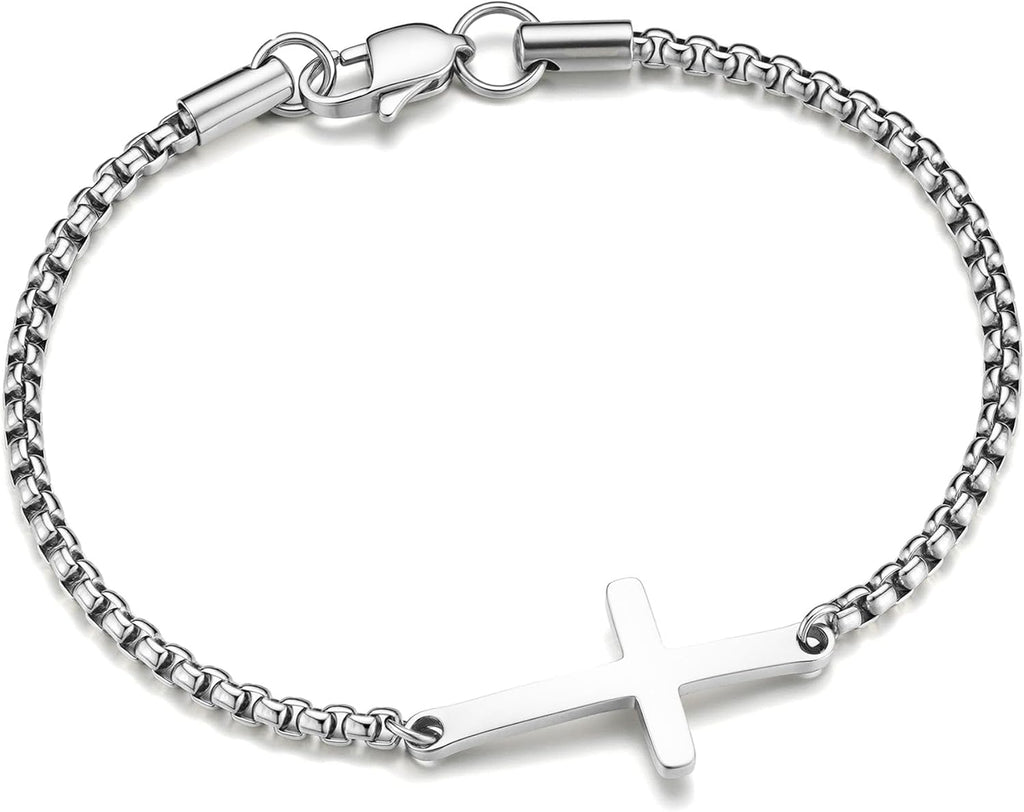 M MOOHAM Pulsera de cruz chapada en oro\/plata de 14 quilates para...