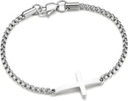 M MOOHAM Pulsera de cruz chapada en oro\/plata de 14 quilates para...