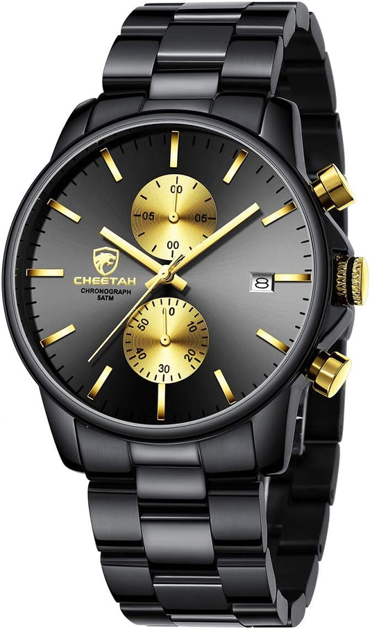 GOLDEN HOUR Fashion Business - Relojes para hombre con cronógrafo,...
