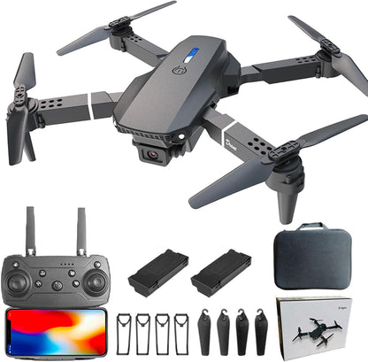 VVDZJX Mini dron con cámara para niños, 2 baterías, 1080P FPV, giro...