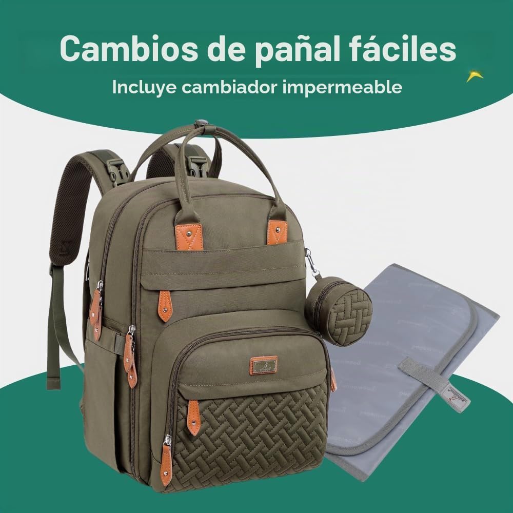 BabbleRoo Mochila para pañales \u2013 Bolsa de viaje para Baby Esse...
