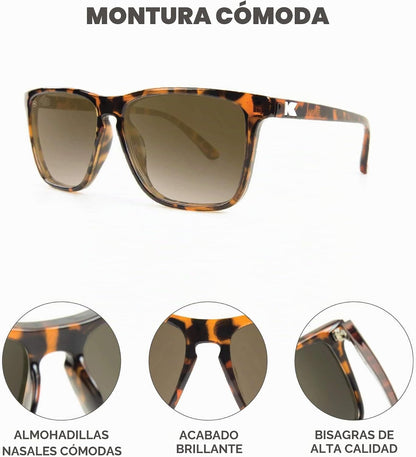 Knockaround Gafas de sol polarizadas cuadradas para hombres y mujer...