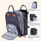 BabbleRoo Mochila para Pañales Extra Grande, Bolsa de Bebé Expandib...