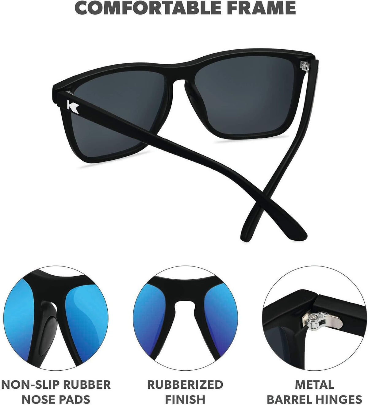 Knockaround Gafas de sol polarizadas cuadradas para hombres y mujer...