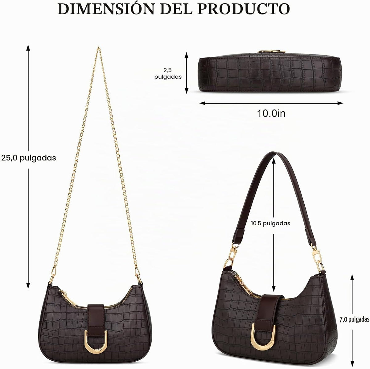 KKXIU Bolso de Hombro para Mujer Bolso de Moda para Todos los días...