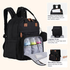 BabbleRoo Mochila para pañales extragrande, bolsa de bebé expandibl...