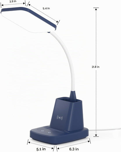 Sailstar Lámpara de escritorio LED con carga inalámbrica de 10 W y...