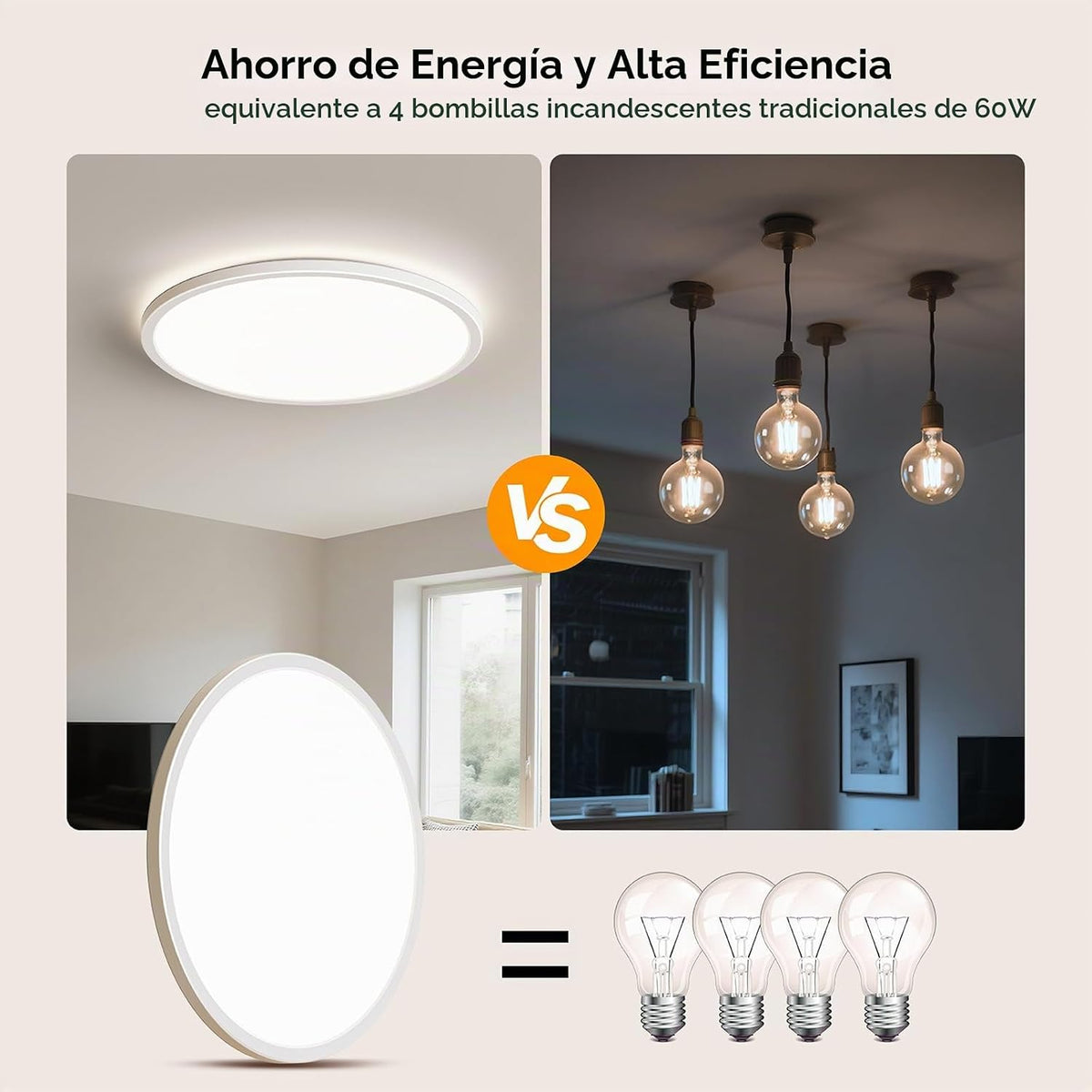 BLNAN Lámpara LED de techo empotrada con control remoto, 15.4 pulga...