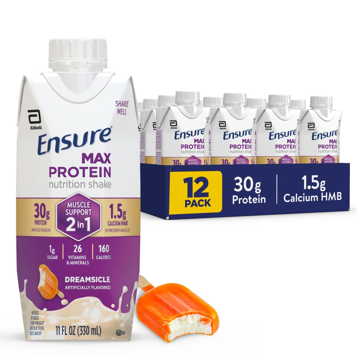 Ensure Max Protein 2 en 1 Dreamsicle, 1.06 oz de alto contenido pro...