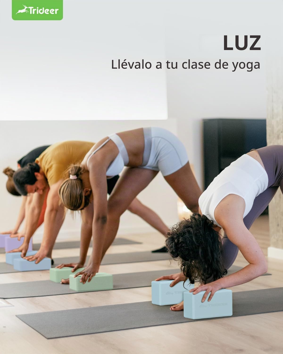 Trideer - Bloques de yoga (paquete de 2), bloques de espuma suave a...