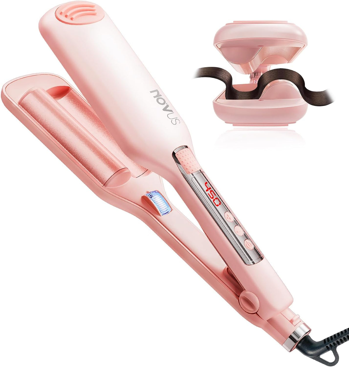 NOVUS Rizador de ondas de playa de 1.1 pulgadas para mujer, crimpad...