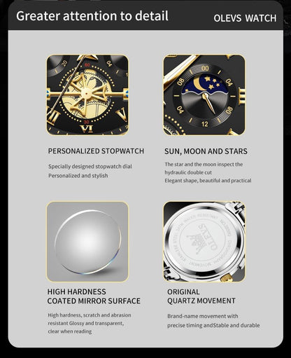 OLEVS Relojes para hombre, resistente al agua, de lujo, gran cara,...