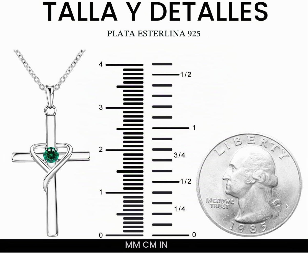 AmorAime Collar con cruz de plata de ley 925 para mujeres y hombres...