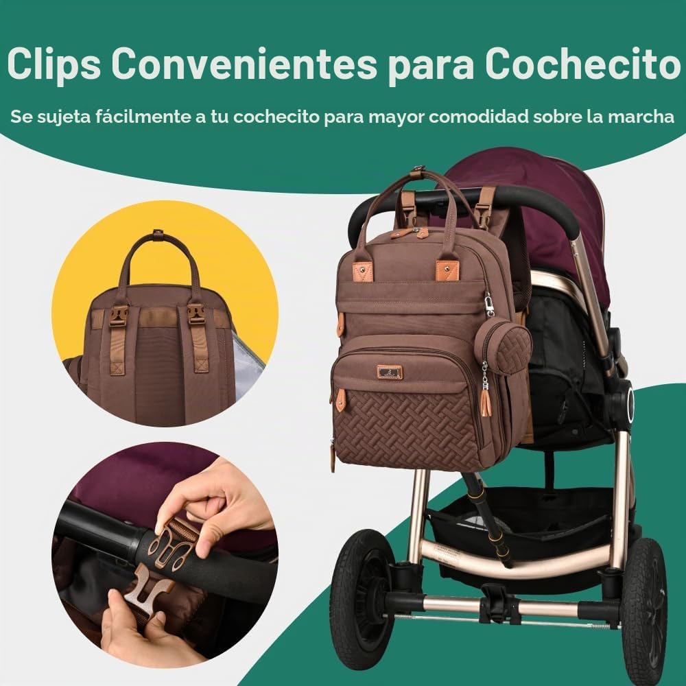 BabbleRoo Mochila para pañales \u2013 Bolsa de viaje para Baby Esse...