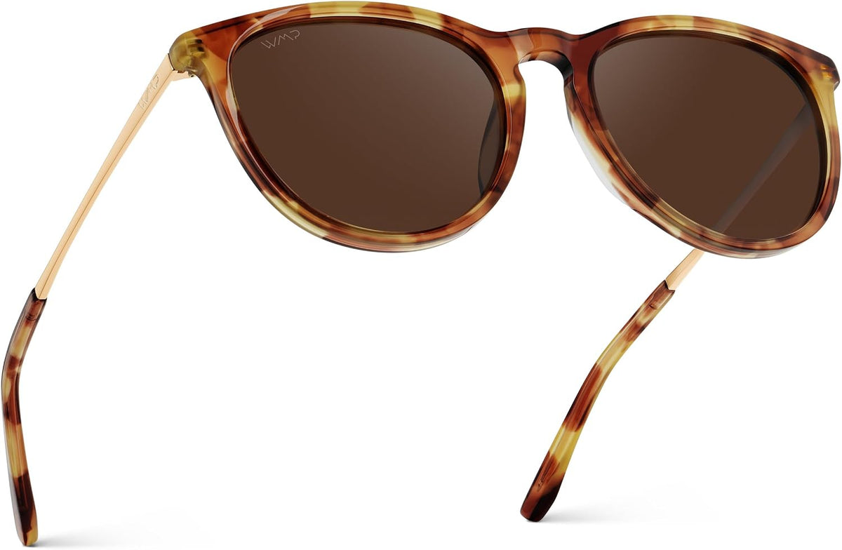 WearMe Pro Gafas de sol polarizadas redondas para mujer, protección...