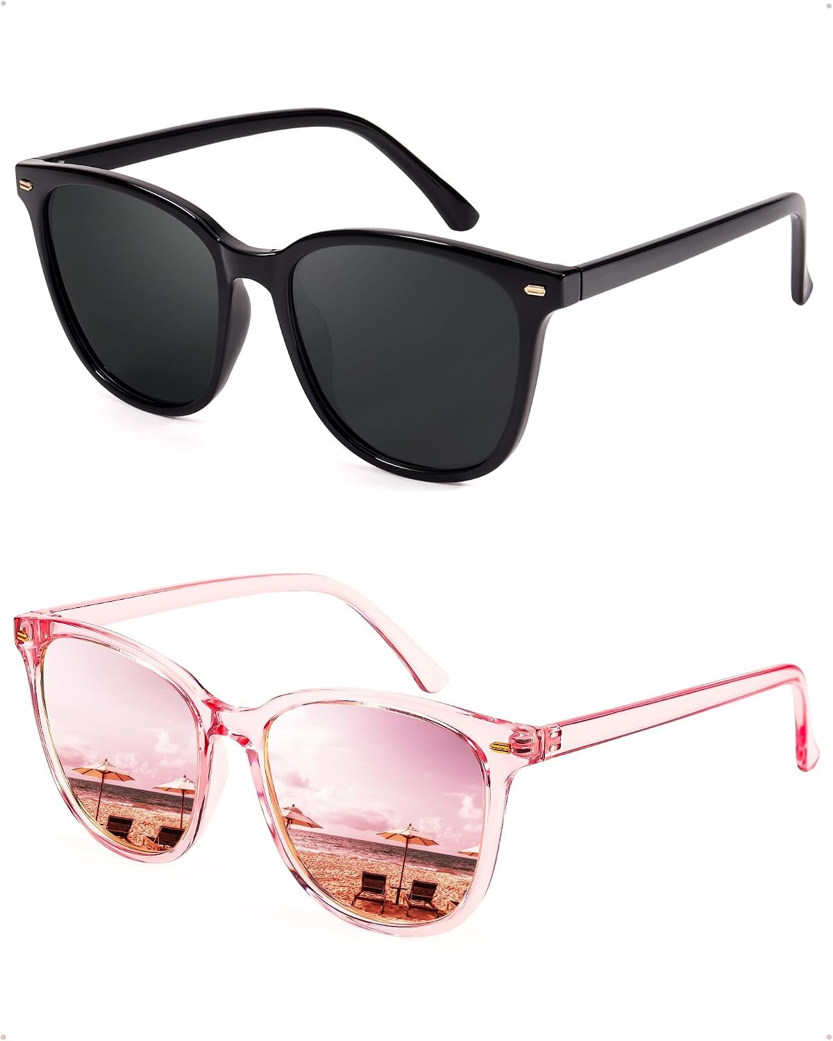 FIMILU 2 paquetes de gafas de sol para mujer, lentes polarizadas co...