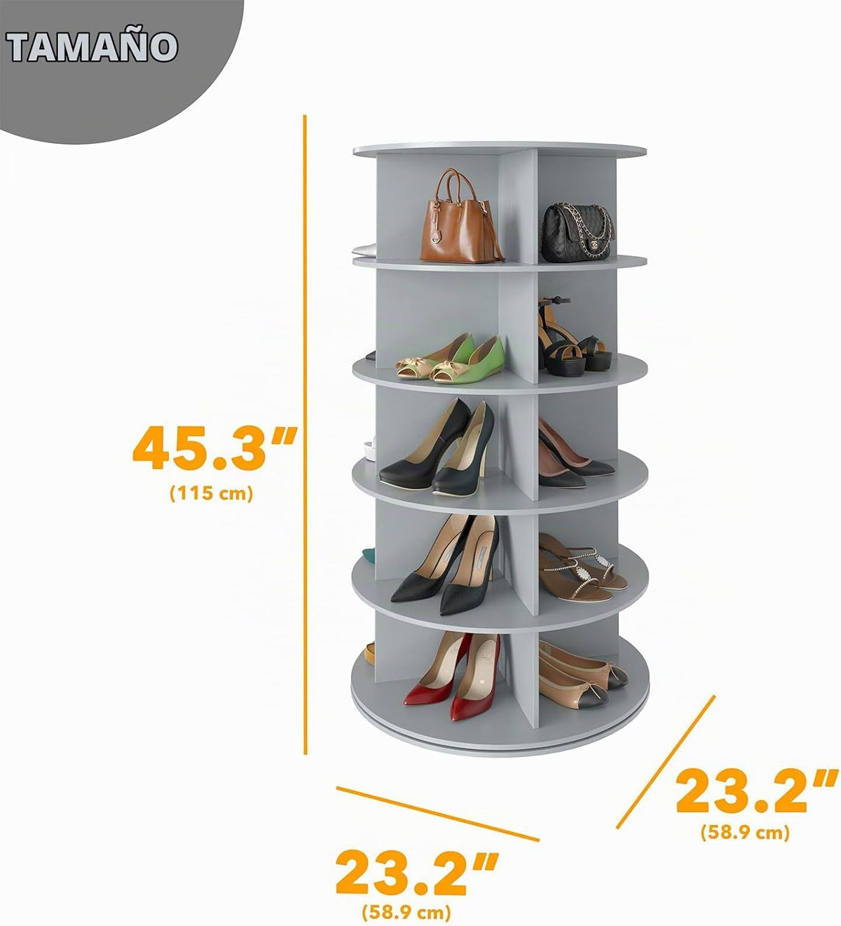 SpaceAid Torre Zapatero Giratorio de 5 Niveles, Exhibidor Giratorio...