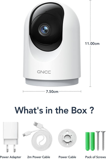 Cámaras GNCC 2K para seguridad del hogar: cámaras panorámicas/incli...