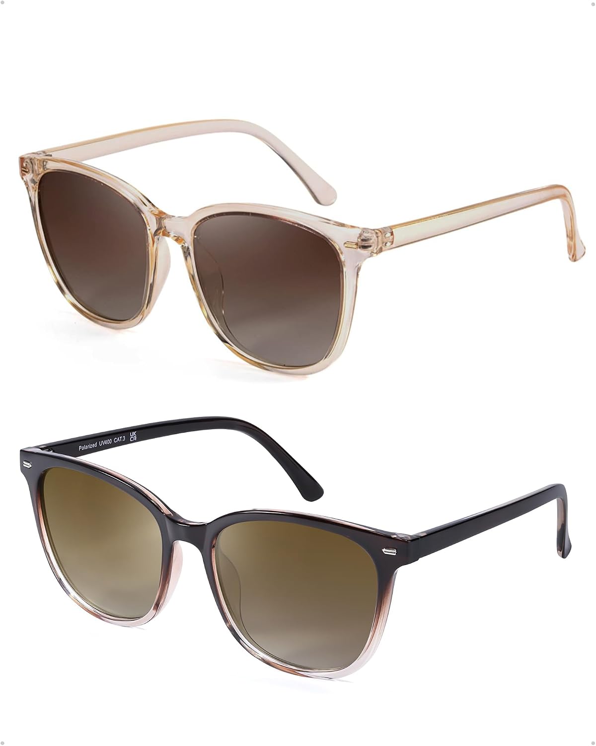 FIMILU 2 paquetes de gafas de sol para mujer, lentes polarizadas co...