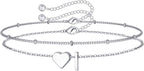 M MOOHAM Pulseras de oro con inicial de corazón para mujer, pulsera...