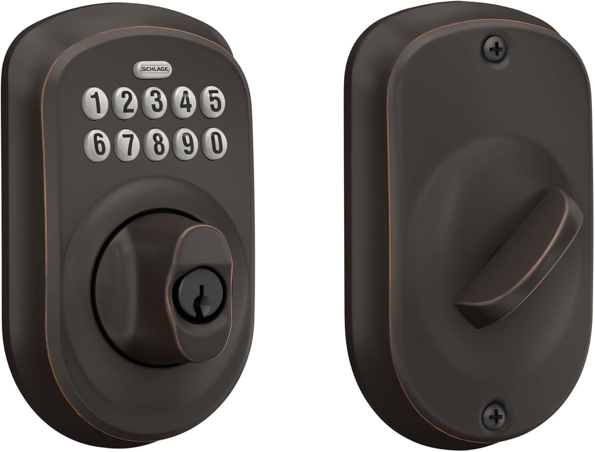 Schlage - Cerradura electrónica para teclado, borde Camelot, bronce...