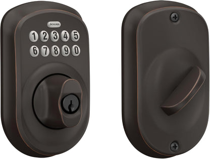 Schlage - Cerrojo de seguridad Plymouth BE365 PLY 716 con teclado,...