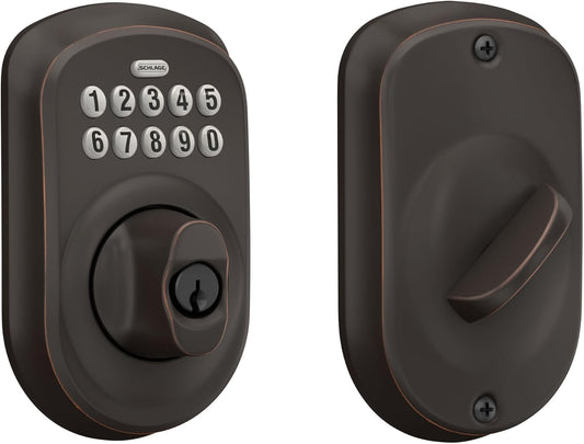 Schlage - Cerrojo de seguridad Plymouth BE365 PLY 716 con teclado,...